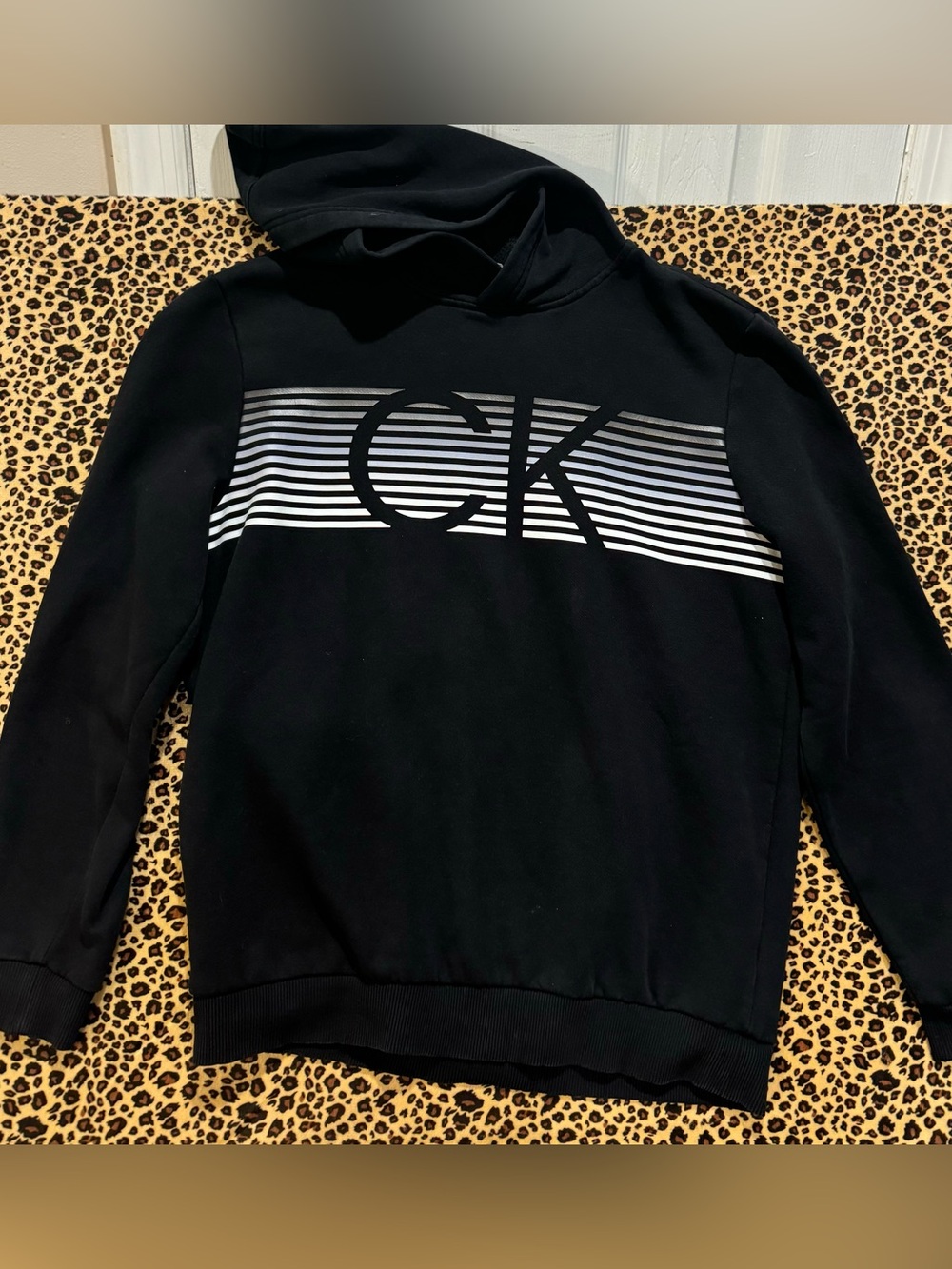 Calvin Klein Black Hoodie with Striped CK Logo